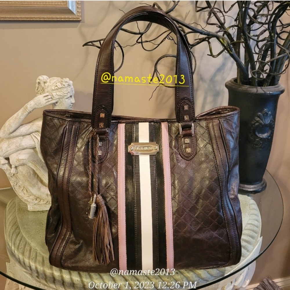 L.A.M.B. Gwen Stefani Leather Rock Steady Shoulder Tote Bag Luxury Designer #540